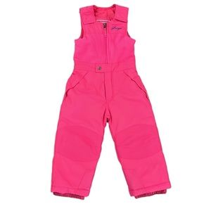 Snozu Pink Toddler Snow/Ski Bib with Pockets Adjustable Straps - 4T